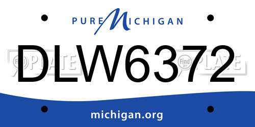 DLW6372 Michigan License Plate