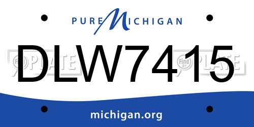 DLW7415 Michigan License Plate