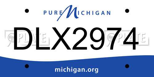 DLX2974 Michigan License Plate