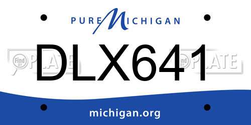 DLX641 Michigan License Plate