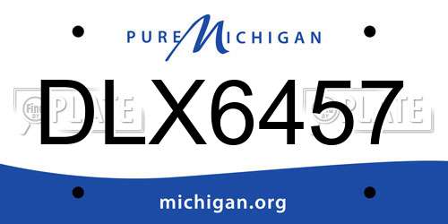 DLX6457 Michigan License Plate