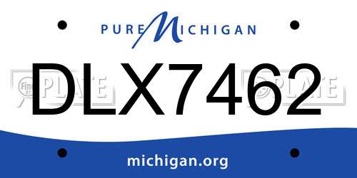 DLX7462 Michigan License Plate