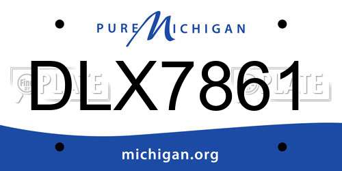 DLX7861 Michigan License Plate