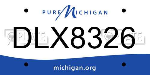 DLX8326 Michigan License Plate