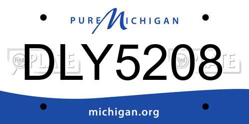 DLY5208 Michigan License Plate