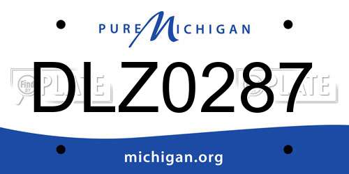 DLZ0287 Michigan License Plate