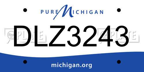 DLZ3243 Michigan License Plate
