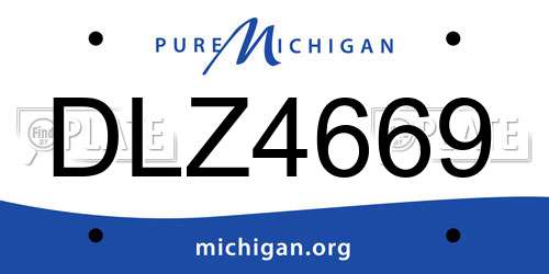 DLZ4669 Michigan License Plate