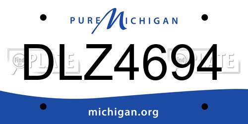 DLZ4694 Michigan License Plate
