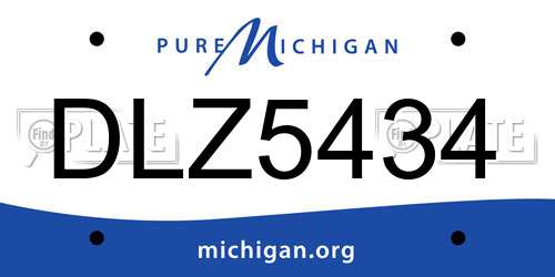 DLZ5434 Michigan License Plate