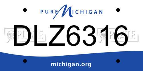 DLZ6316 Michigan License Plate