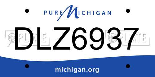 DLZ6937 Michigan License Plate