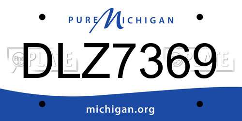 DLZ7369 Michigan License Plate