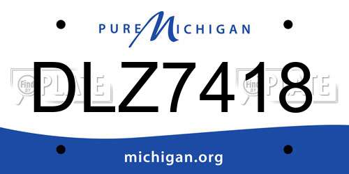 DLZ7418 Michigan License Plate