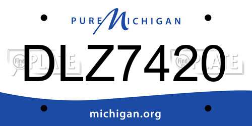 DLZ7420 Michigan License Plate