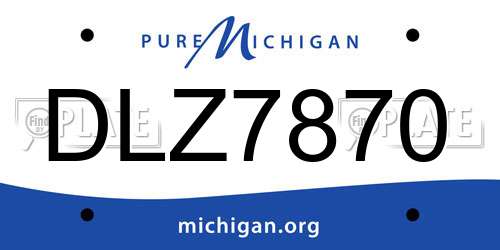 DLZ7870 Michigan License Plate