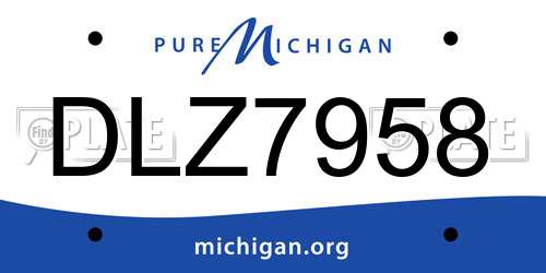 DLZ7958 Michigan License Plate