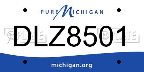 DLZ8501 Michigan License Plate