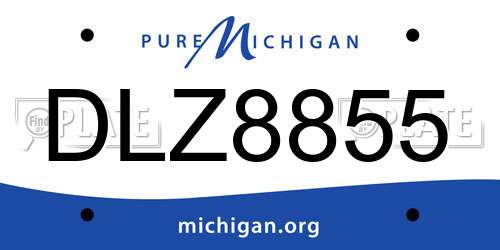 DLZ8855 Michigan License Plate