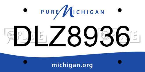 DLZ8936 Michigan License Plate