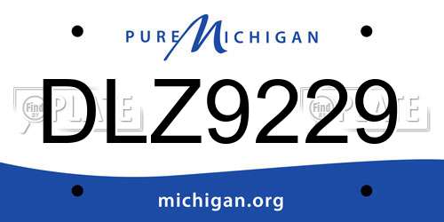 DLZ9229 Michigan License Plate
