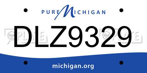 DLZ9329 Michigan License Plate