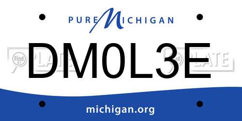 DM0L3E Michigan License Plate