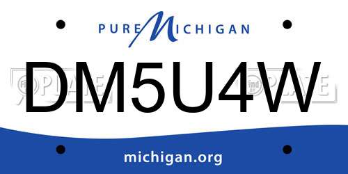 DM5U4W Michigan License Plate