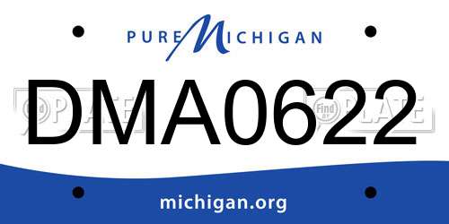 DMA0622 Michigan License Plate