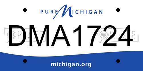 DMA1724 Michigan License Plate