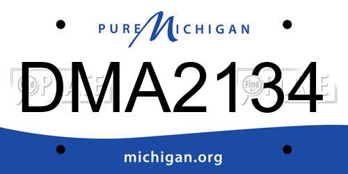 DMA2134 Michigan License Plate