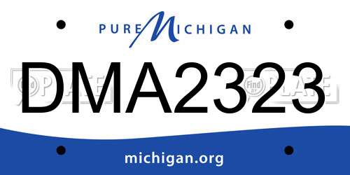 DMA2323 Michigan License Plate
