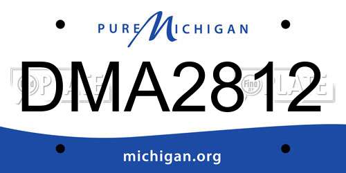 DMA2812 Michigan License Plate