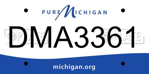 DMA3361 Michigan License Plate