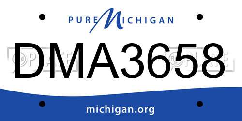 DMA3658 Michigan License Plate