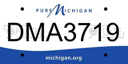 DMA3719 Michigan License Plate