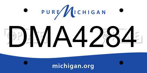 DMA4284 Michigan License Plate