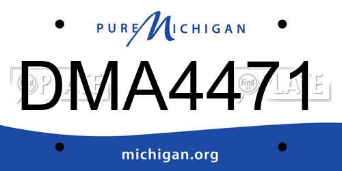 DMA4471 Michigan License Plate