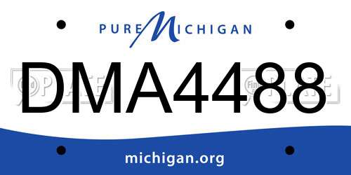 DMA4488 Michigan License Plate