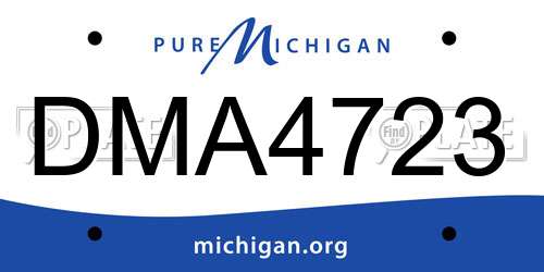 DMA4723 Michigan License Plate