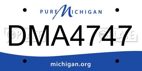 DMA4747 Michigan License Plate