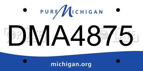 DMA4875 Michigan License Plate