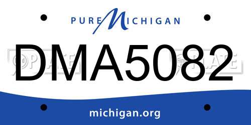 DMA5082 Michigan License Plate