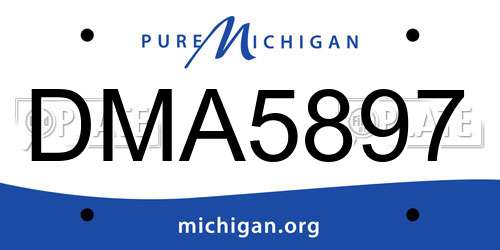 DMA5897 Michigan License Plate