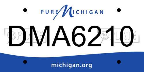 DMA6210 Michigan License Plate