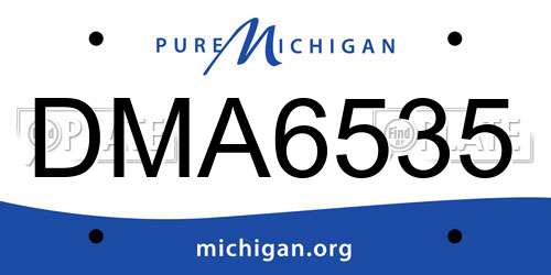 DMA6535 Michigan License Plate