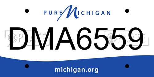 DMA6559 Michigan License Plate