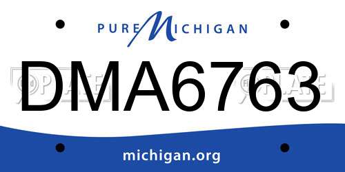 DMA6763 Michigan License Plate