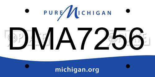 DMA7256 Michigan License Plate