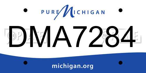 DMA7284 Michigan License Plate